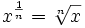 x^(1/n) = xnη