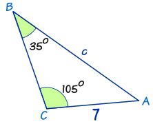 三角形 35 度，105 度, 7