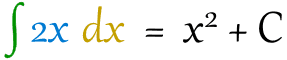 2x dx = x^2 + C 的积分