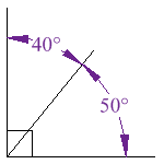 余角 40 和 50