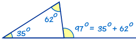 外角定理 35+62=97