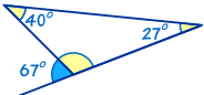 外角定理 27 和 40 在内，67 在外