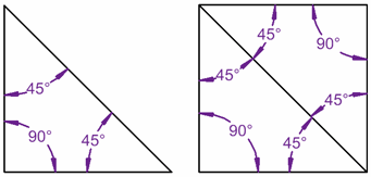 内角 90 (45,45) 90 (45,45)