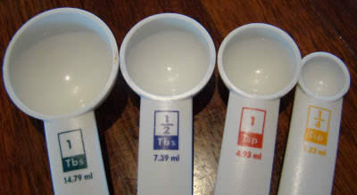 量匙 1汤匙、1/2汤匙、1茶匙、1/4茶匙