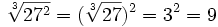 27的平方的立方根 squared